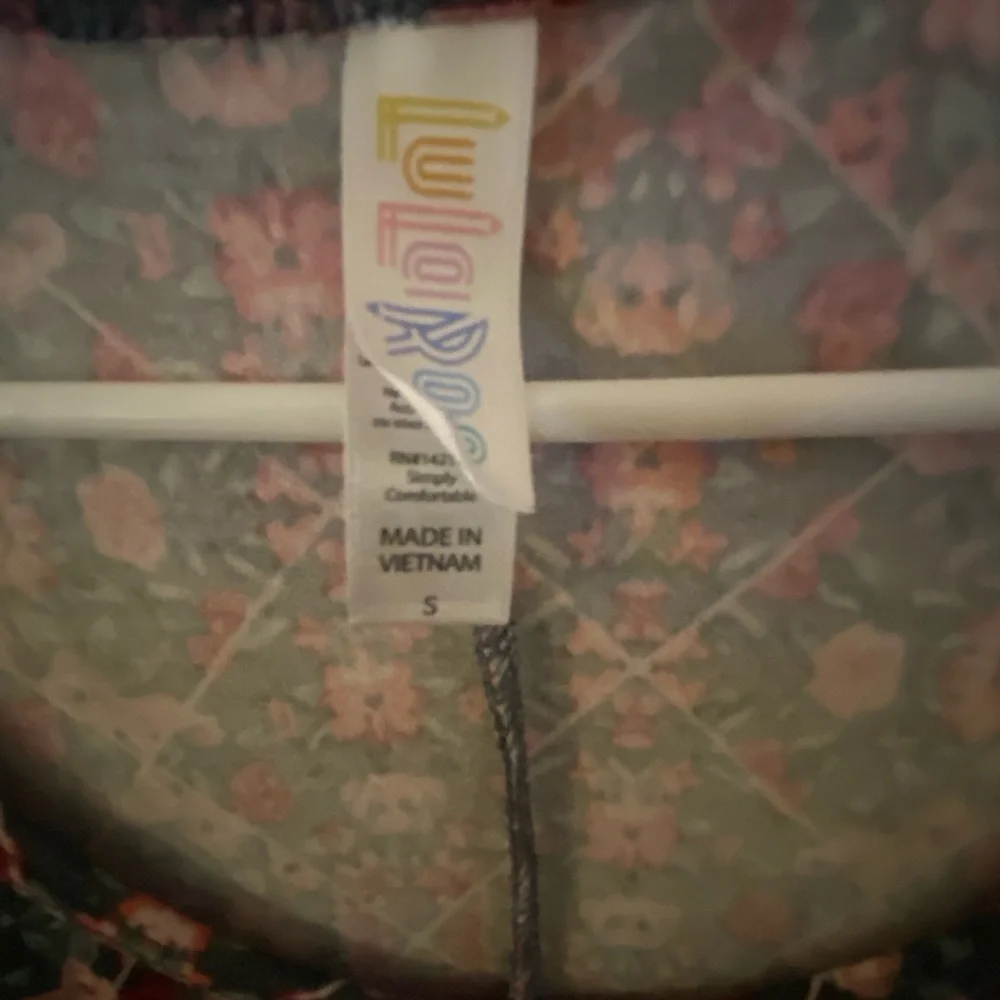 LuLaRoe Orange Brown Graphic Tunic Short Sleeve Dress - Picture 6 of 7